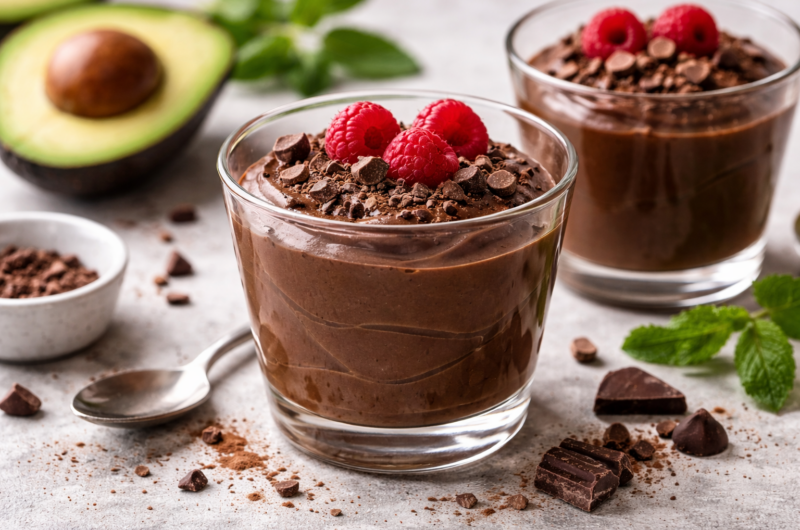 Mousse de chocolate saludable con aguacate