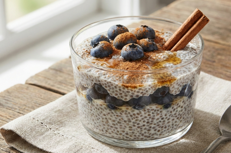 Pudding de Chía con Arándanos: Desayuno Antiinflamatorio y Fácil