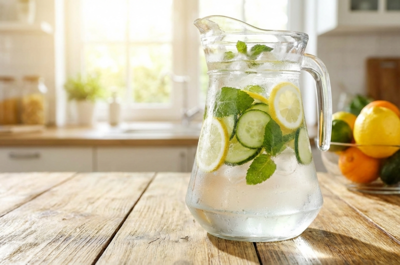 Agua Detox Refrescante de Limón y Pepino