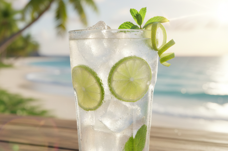 Agua de Coco con Limón y un toque de Menta